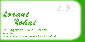 lorant mohai business card