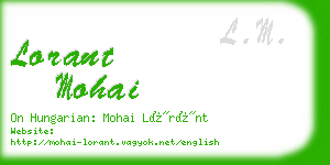 lorant mohai business card